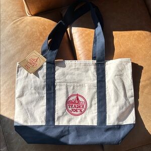 Trader Joe’s Canvas Tote Bag - Navy and Cream